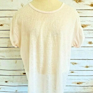 TARGET Short Sleeve Pull Over Crew Neck Sheer Pink Shirt Top Size Extra Large